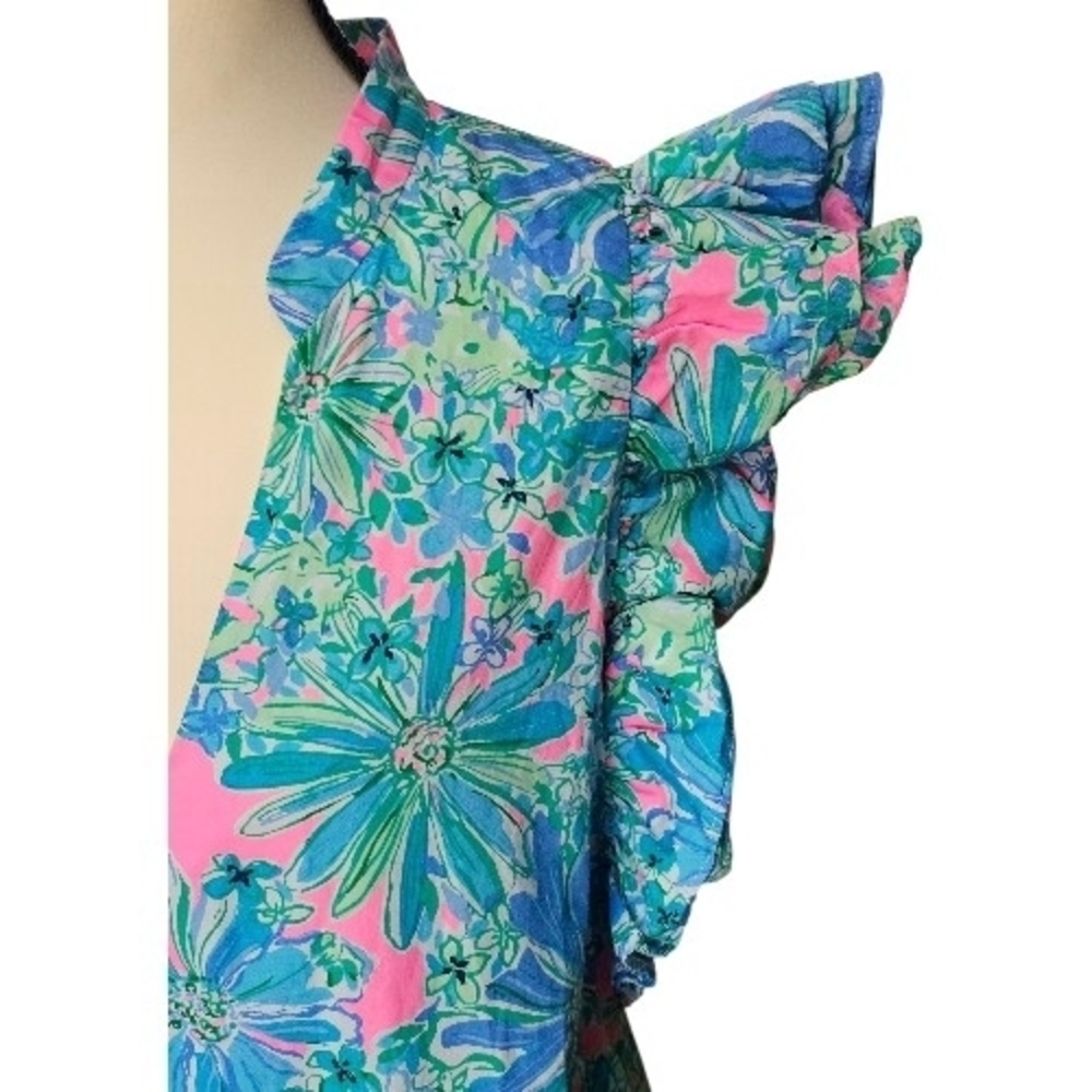 Lilly Pulitzer Aldena Ruffle Sleeve Cotton Dress - Picture 5 of 8